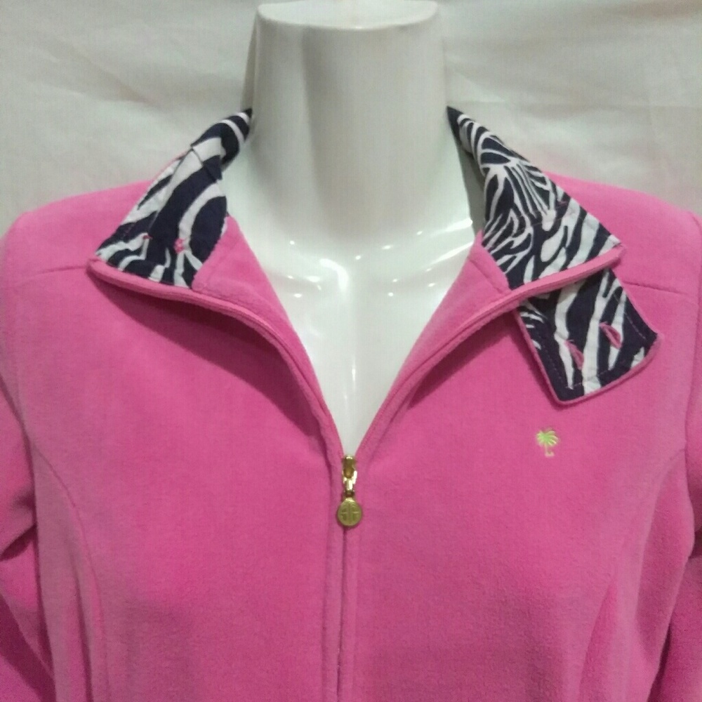 Lilly Pulitzer Pink Full Zip Fleece Jacket - Picture 5 of 7